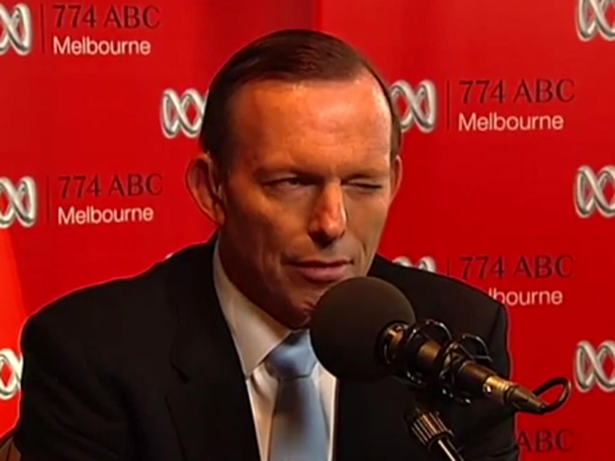 The moment Australian Prime Minister Tony Abbott winked during a serious radio phone-in last year