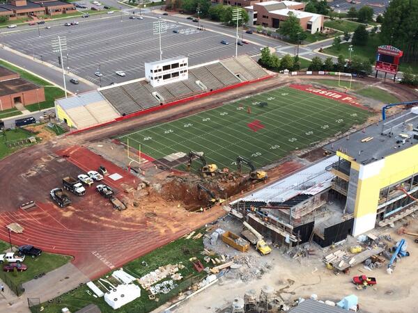A picture of the sinkhole at the Austin Peay State University taken by Amber Ungaro