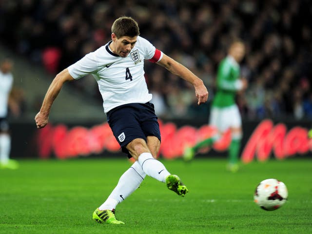 Steven Gerrard on England duty in a friendly against Germany in November 2013