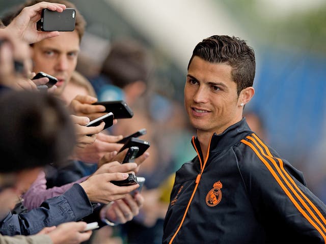 Cristiano Ronaldo speaks to the press in Madrid this week
