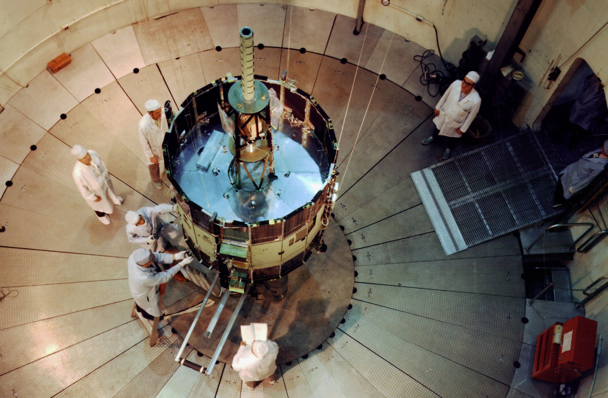 The ISEE-3 undergoing testing before it was launched in 1978.