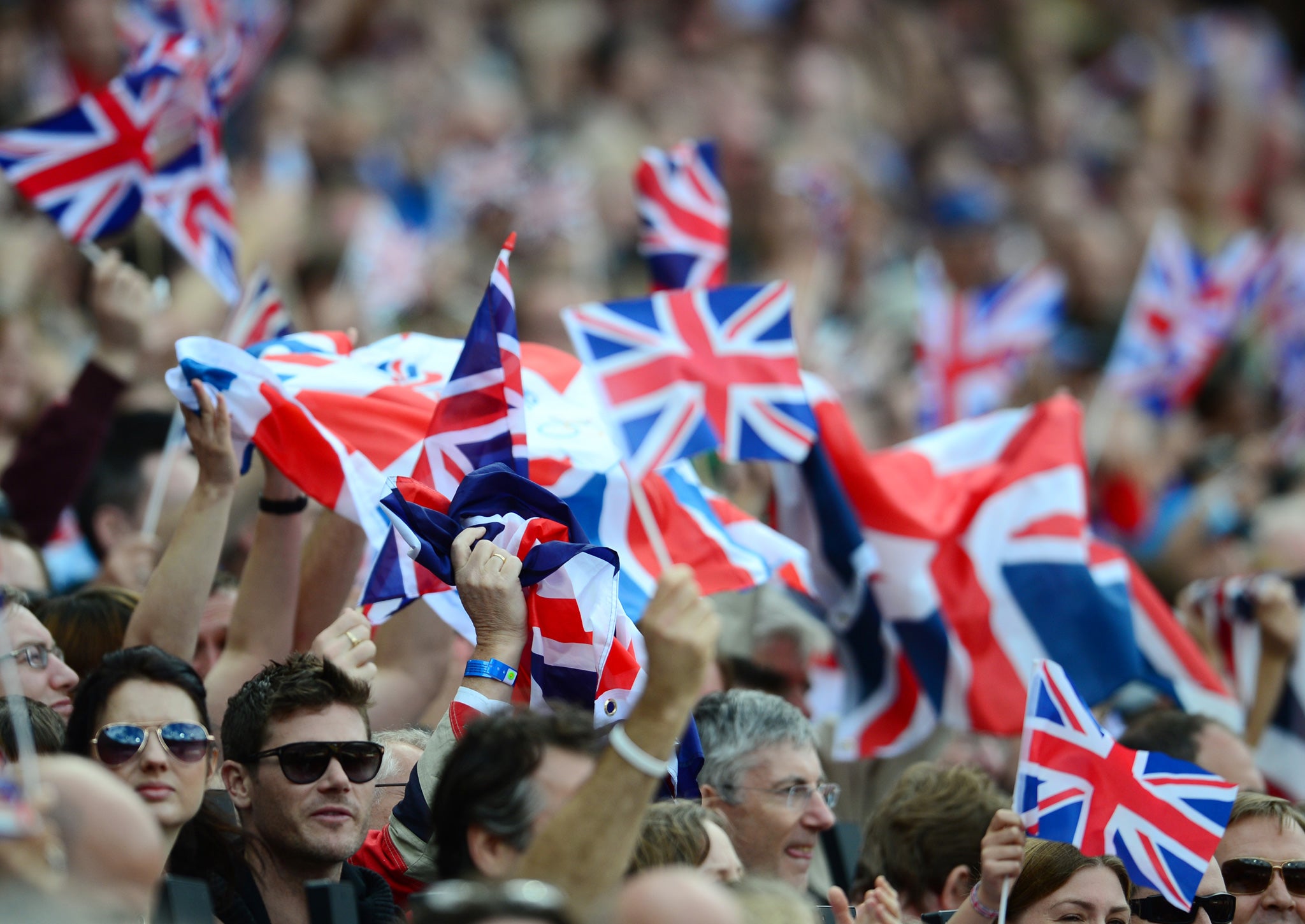 Britain's fans enjoy the atmosphere during the London 2012 Olympic Games