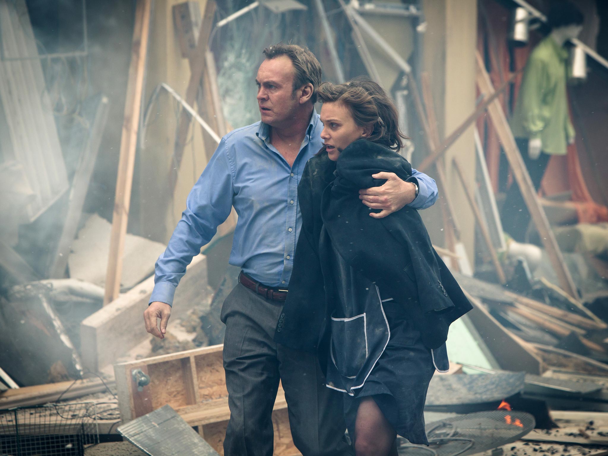 Rubble in mind: Philip Glenister and Liz White in ‘From There to Here’