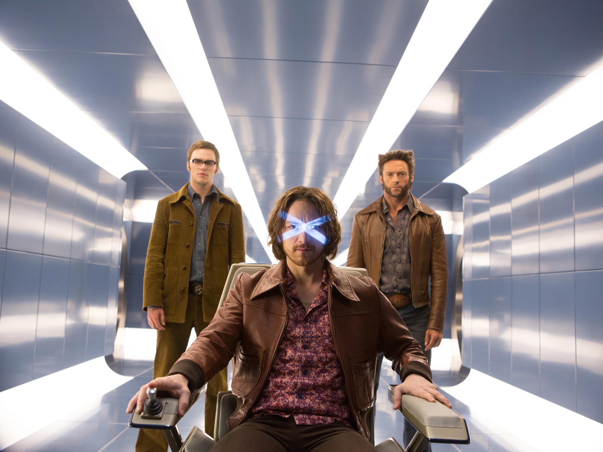 Nicholas Hoult, James MacAvoy and Hugh Jack in 'X-Men: Days of Future Past'