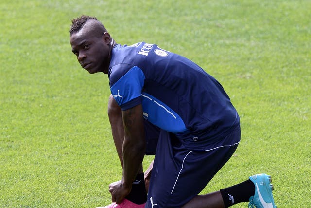 Mario Balotelli of Italy during an Italy training session at Coverciano last week