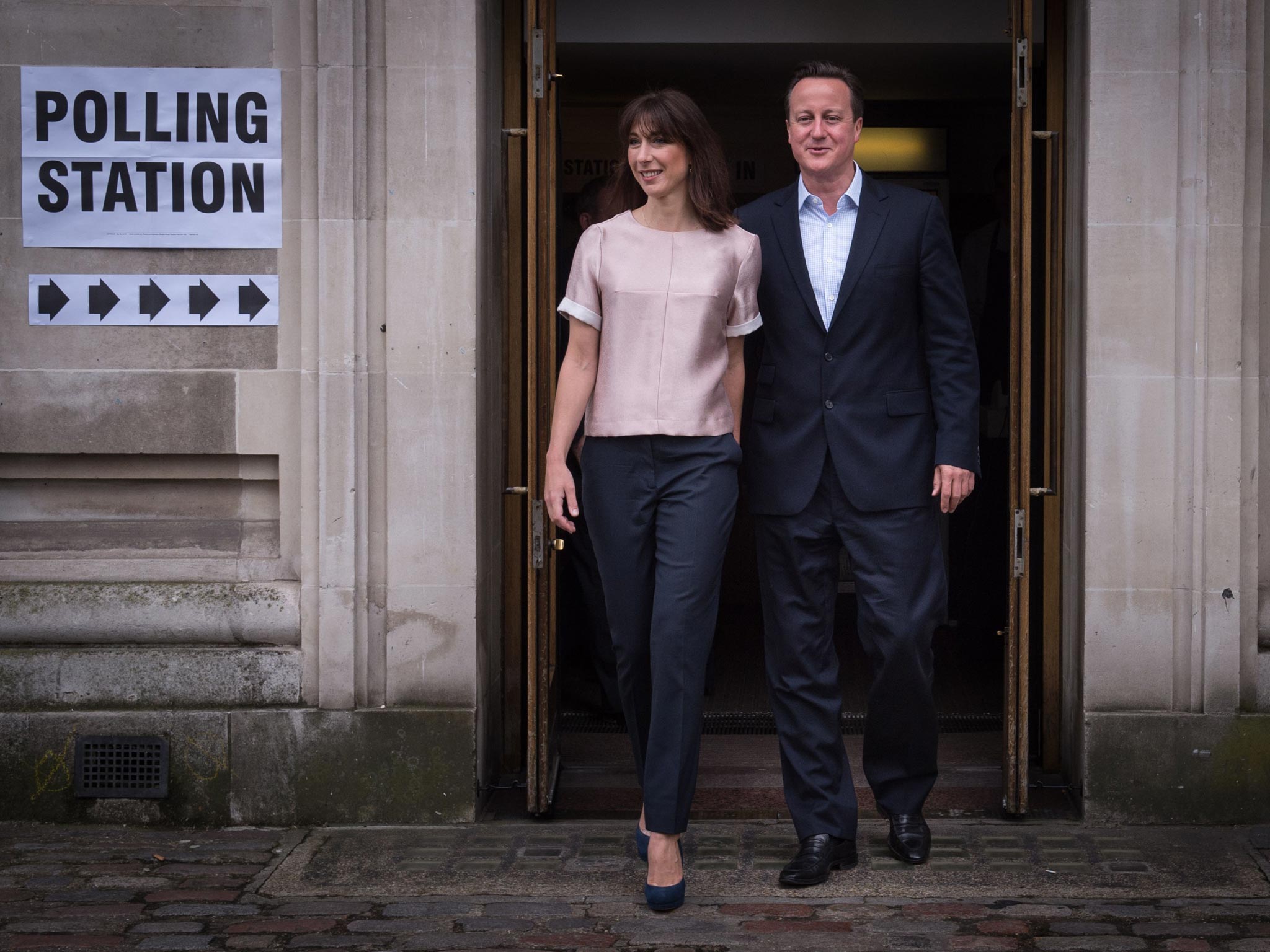 David and Samantha Cameron voted in London