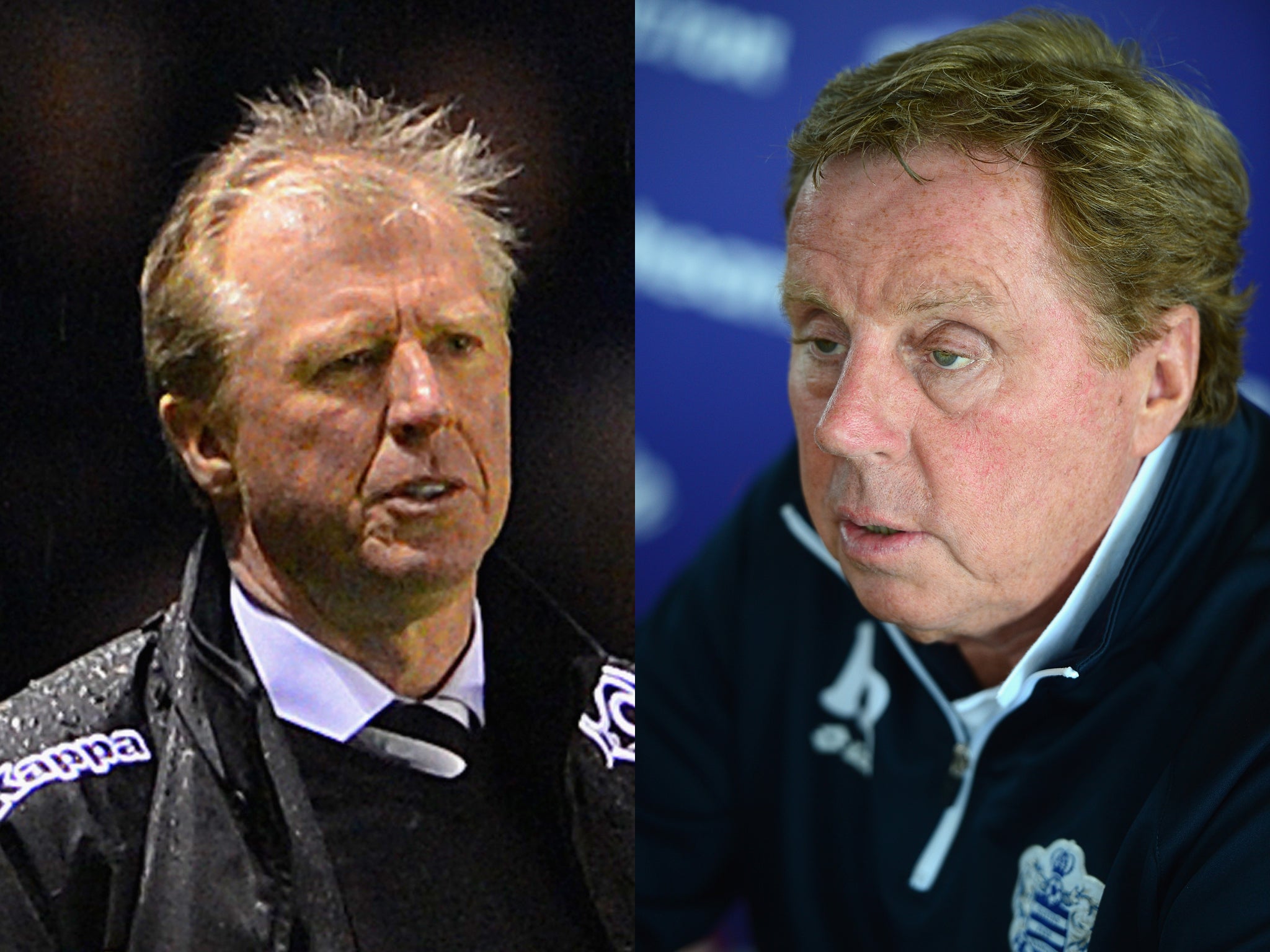 Derby manager Steve McClaren and QPR manager Harry Redknapp