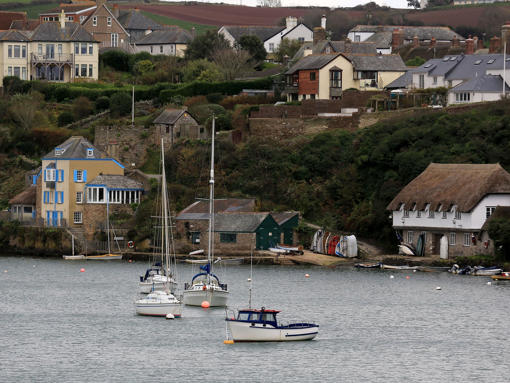 A general view of the picturesque seaside village of Bantham on November 13, 2013 in Devon, England