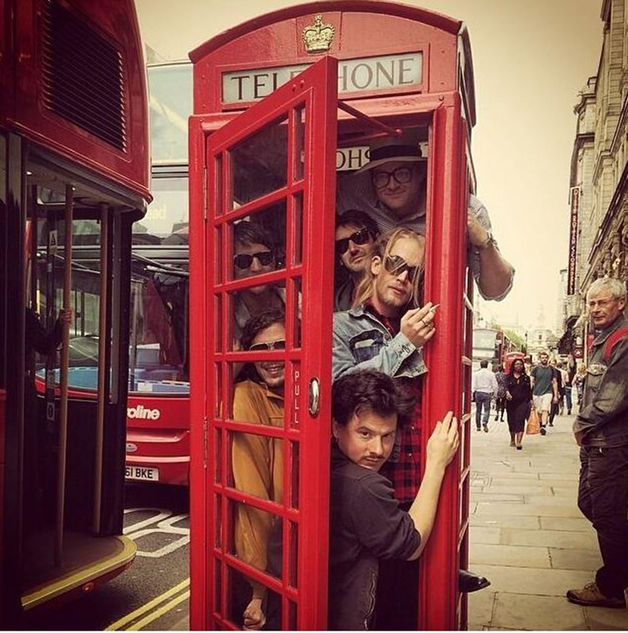 Culkin and his bandmates enjoy London's tourist attractions