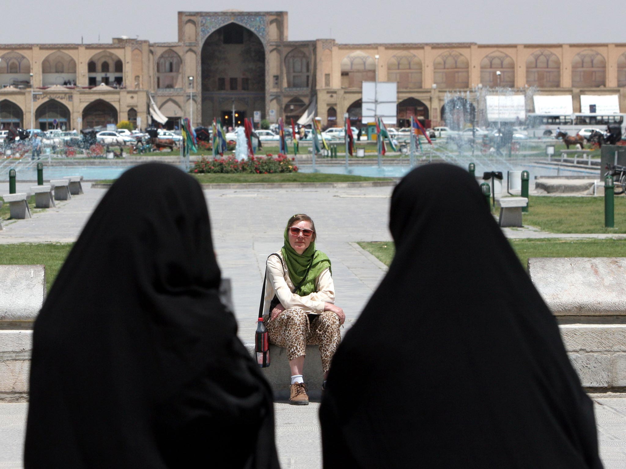 A tourist in Isfahan, some 400km south of the Iranian
capital, Tehran.