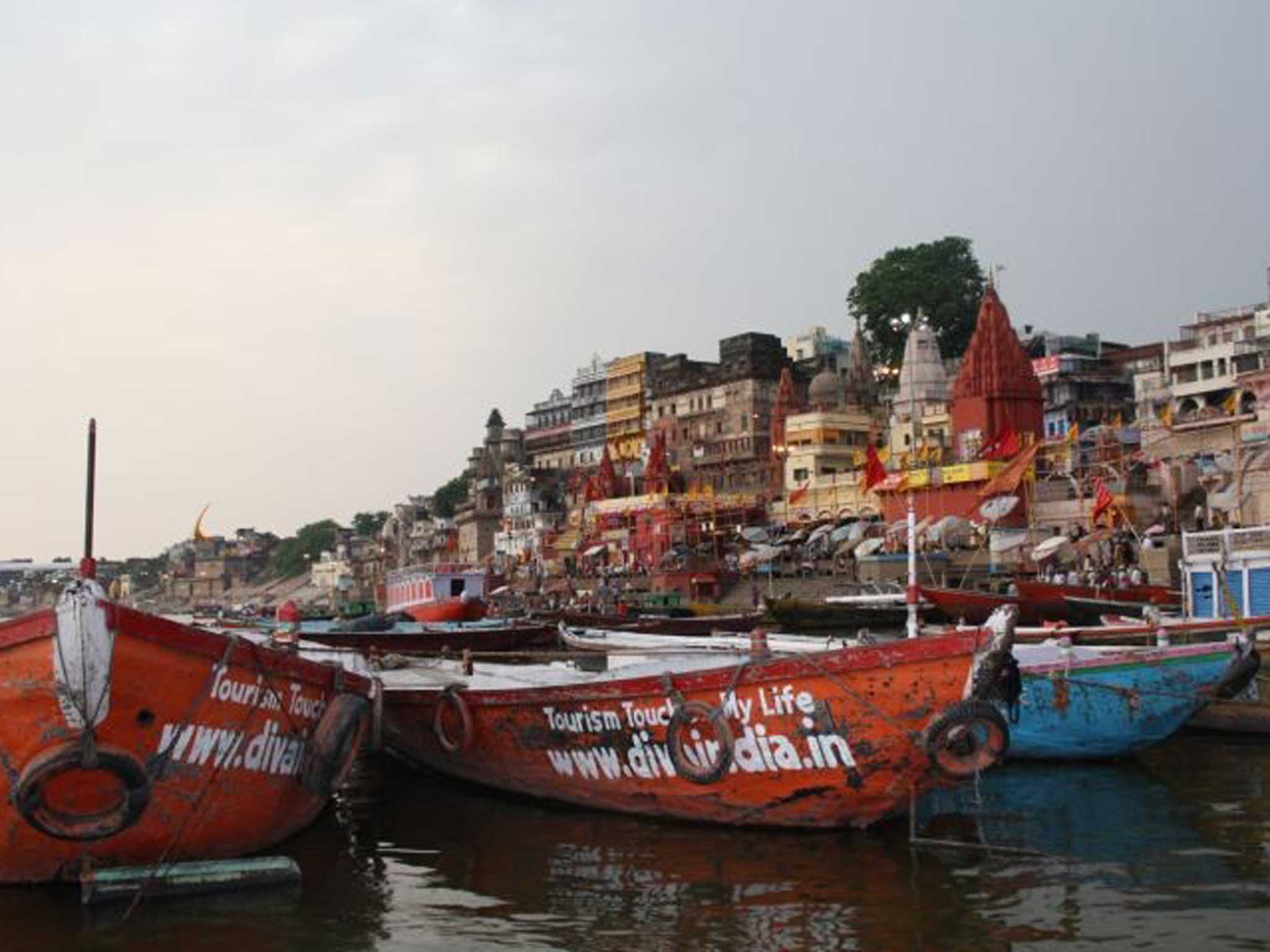 Holy water: Boats on the Ganges