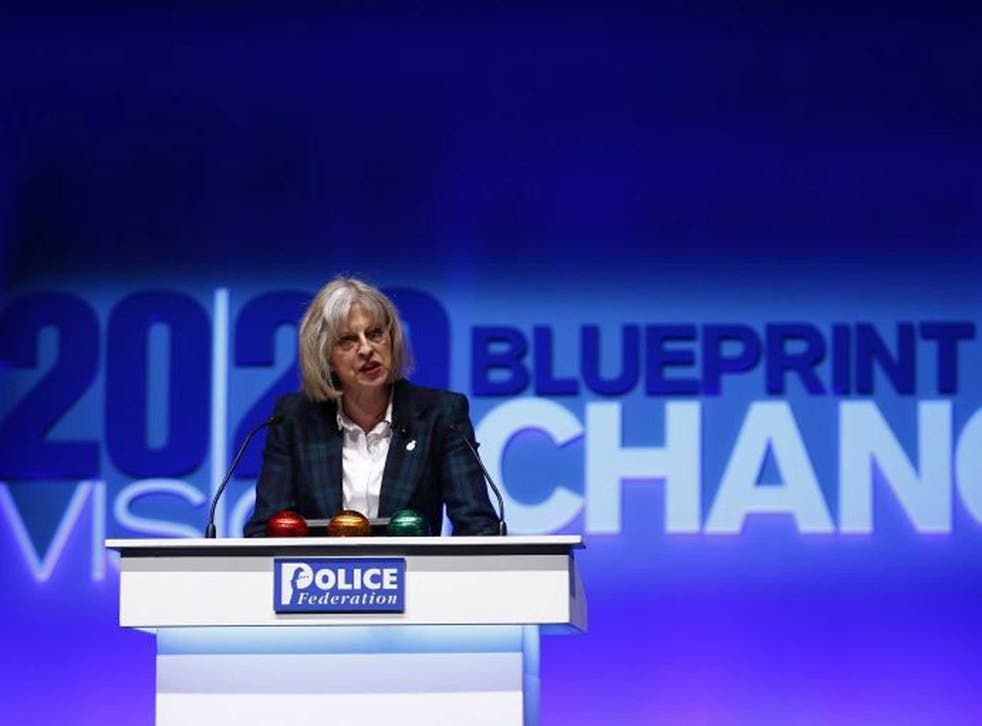 Theresa may speaking at the Police Federation