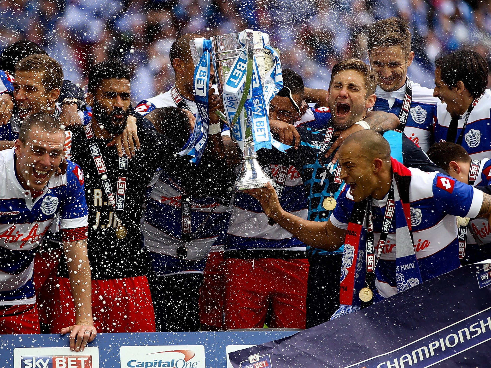QPR celebrate winning the Championship play-off final