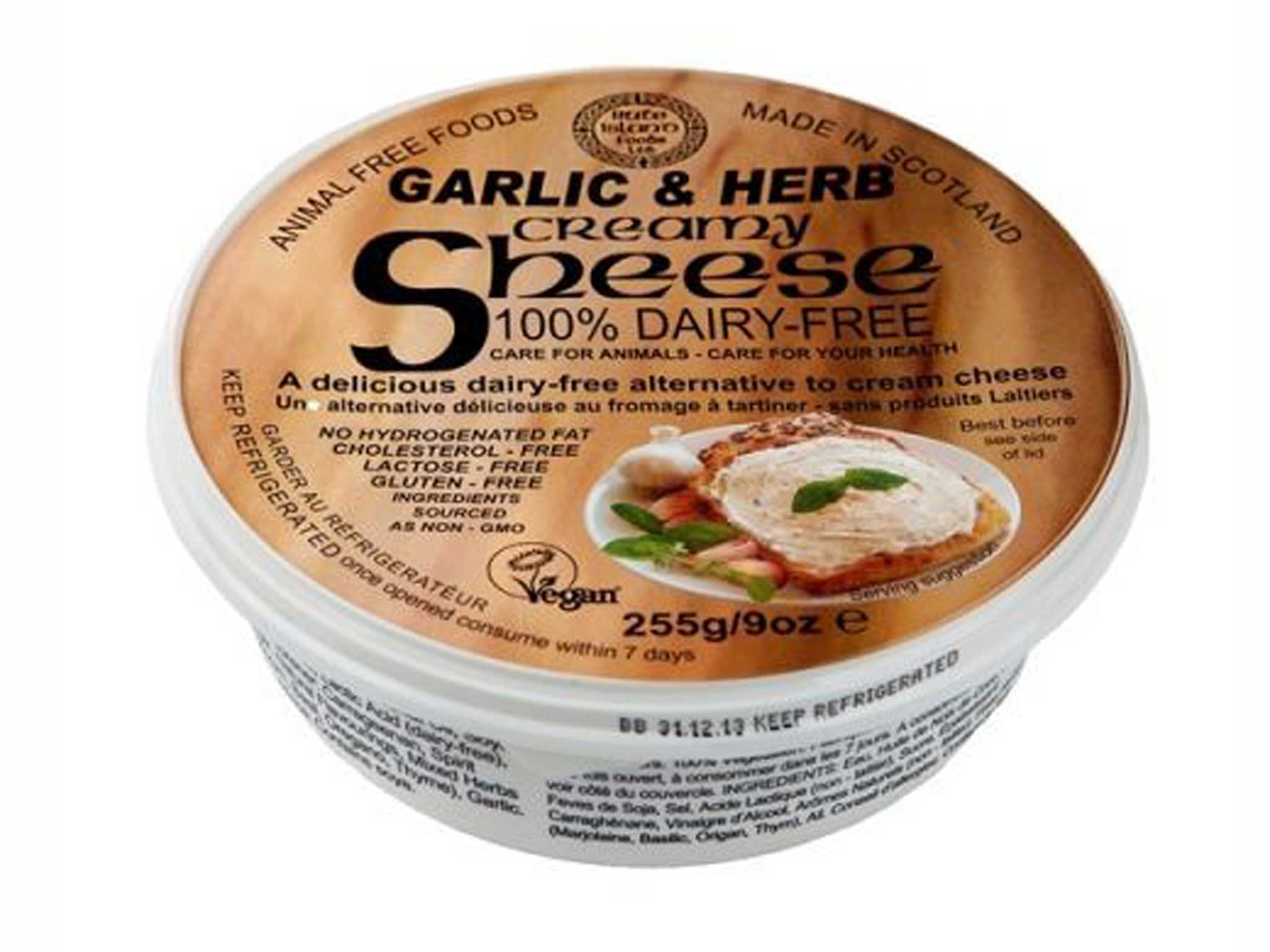 Bute Island Foods makes a range of dairy-free “sheeses”. Ignore the silly name, they are a good substitute for the real thing, particularly this spreadable alternative. With a creamy texture and a rich, garlicky flavour it goes very well on a piece of toast. <a href="http://www.goodnessdirect.co.uk/cgi-local/frameset/detail/406633_Sheese_Garlic_and_Herb_Creamy_255g.html" target="_blank" class="body-gallery" data-vars-item-name="GL-466121-http://www.goodnessdirect.co.uk/cgi-local/frameset/detail/406633_Sheese_Garlic_and_Herb_Creamy_255g.html" data-vars-event-id="c6">£2.48, goodnessdirect.co.uk</a>