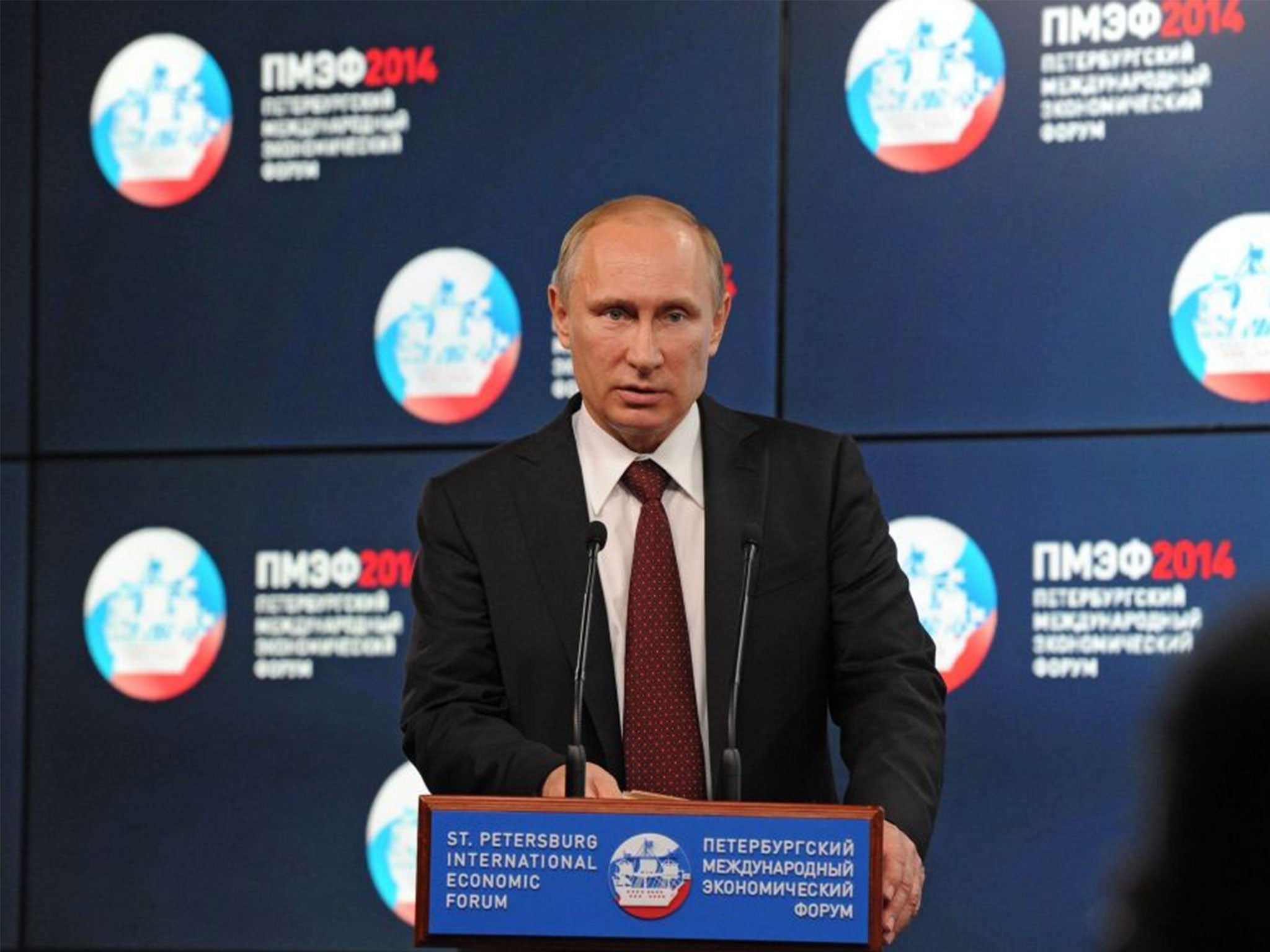 Russian President Vladimir Putin at the St Petersburg International Economic Forum