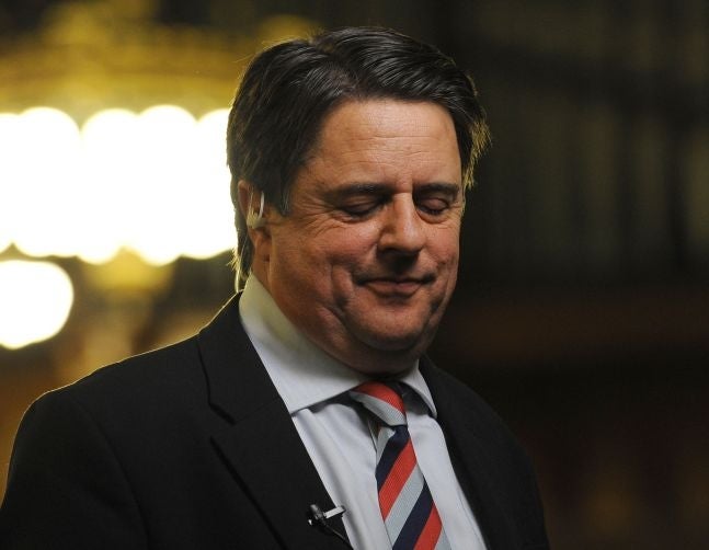 A dejected Nick Griffin concedes defeat at the Euro parliament elections in Manchester