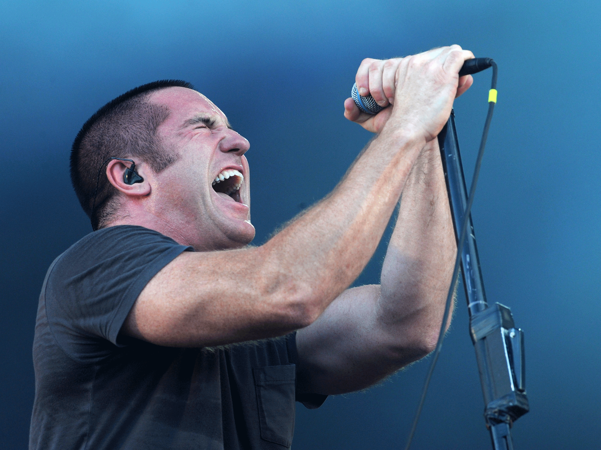 Trent Reznor of Nine Inch Nails, here seen performing at Sonisphere Festival in 2009