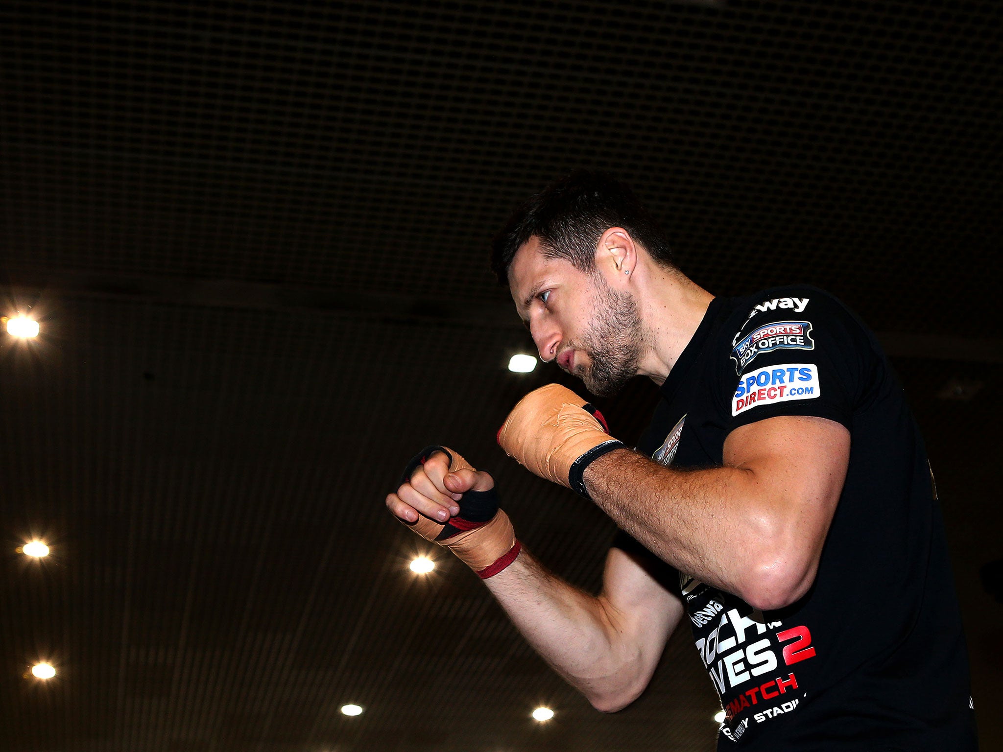 IBF and WBA super-middleweight champion Carl Froch working out at Broadmarsh Shopping Centre