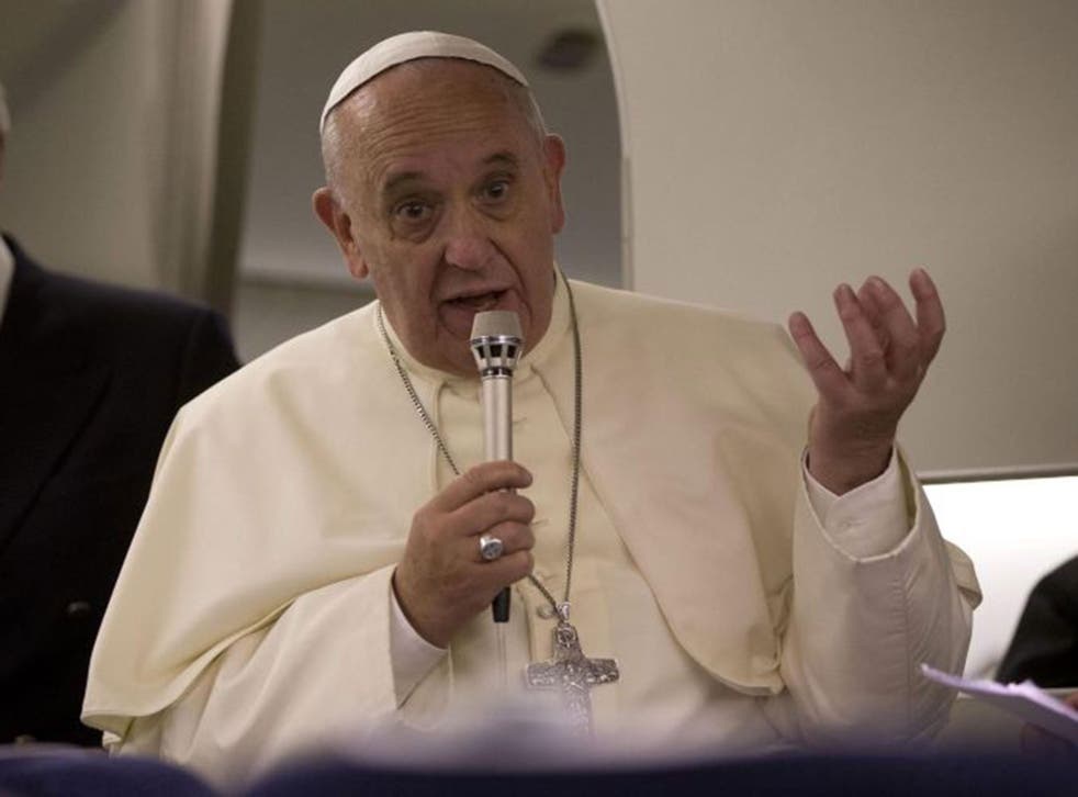 Francis spoke to reporters for nearly an hour after his grueling, three-day trip to Jordan, the West Bank and Israel