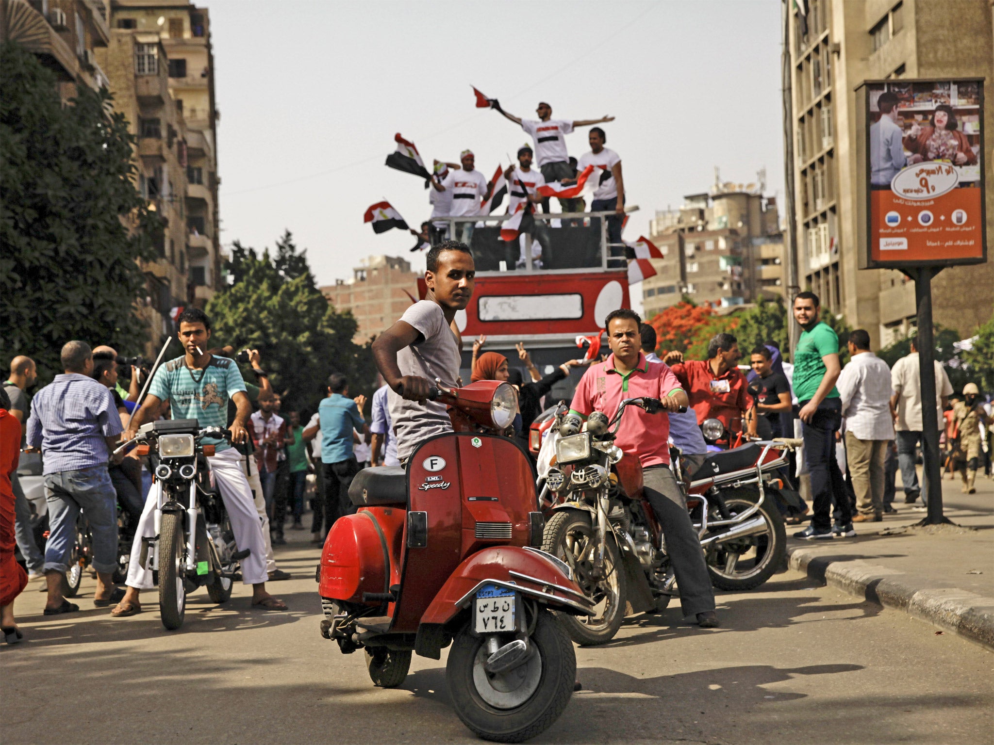 Supporters of presidential candidate Abdel-Fattah al-Sissi in Cairo