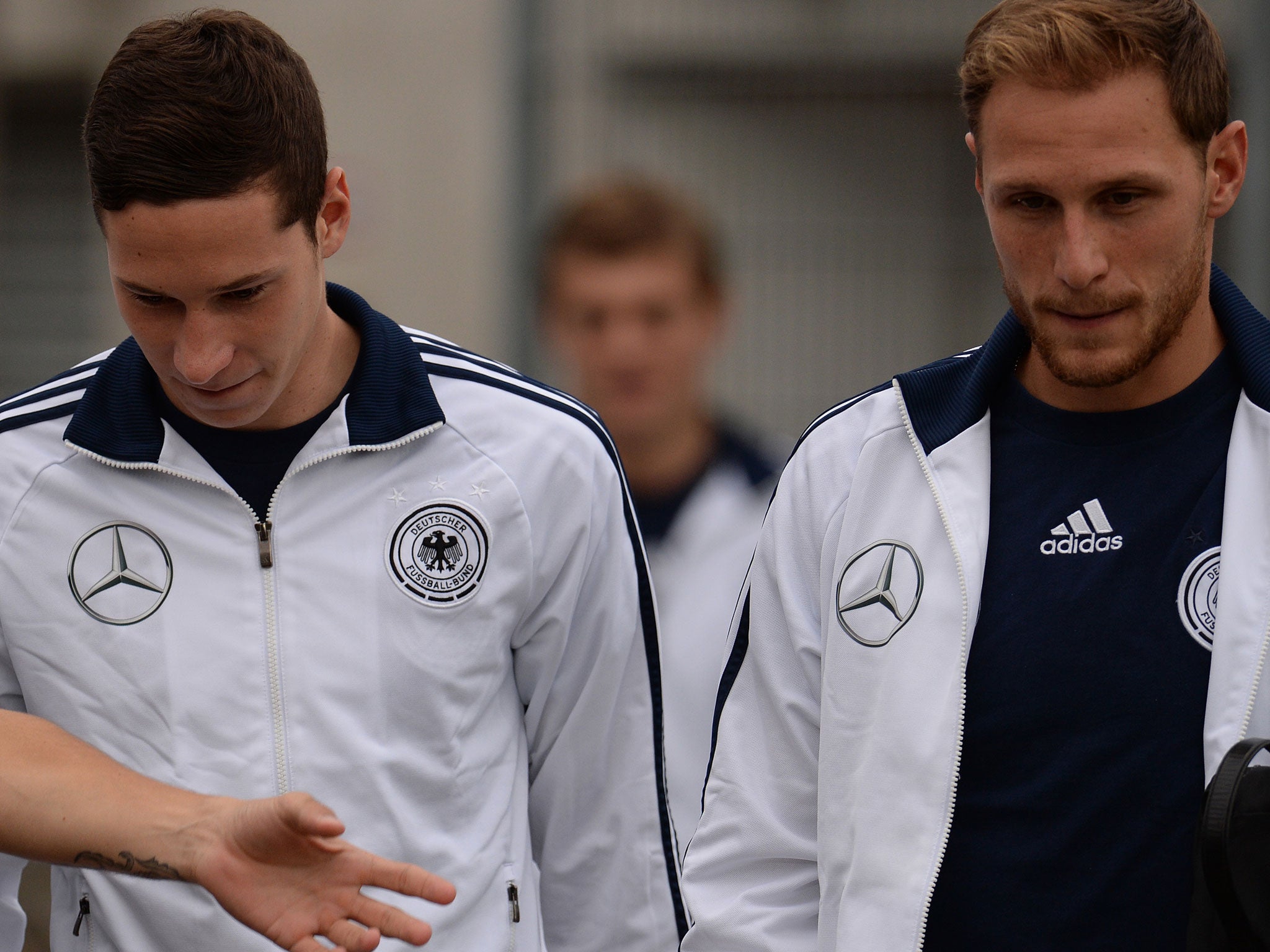 Julian Draxler (left) and Benedikt Hoewedes both play for Schalke 04 in the Bundesliga
