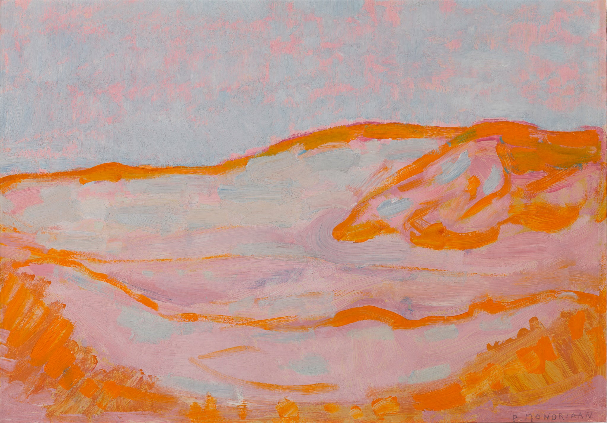 Piet Mondrian (1872-1944), Dune Sketch in Orange, Pink and Blue, 1909