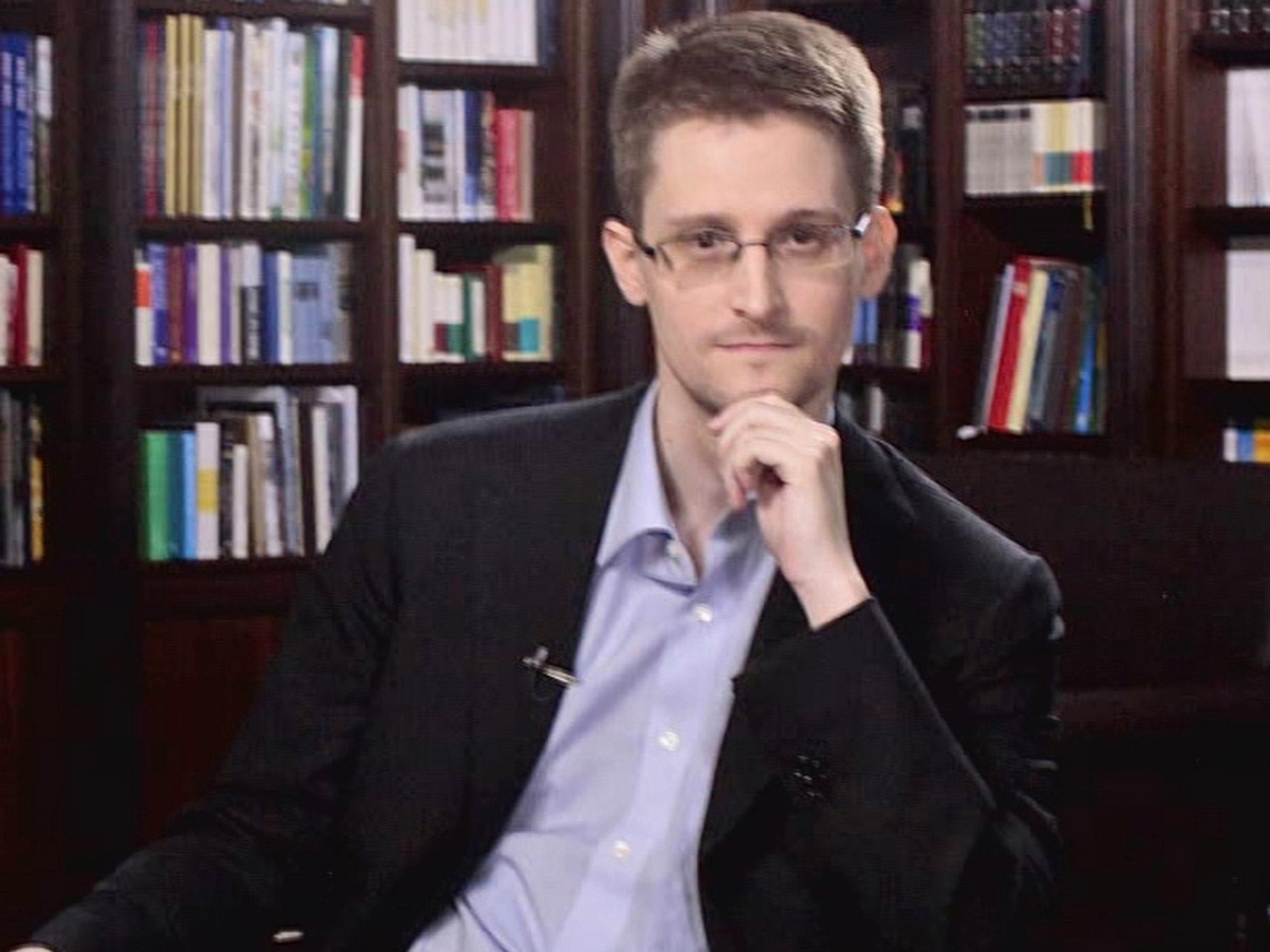 Edward Snowden during his interview with NBC’s Brian Williams in Moscow