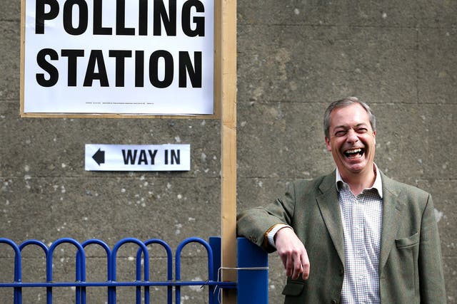 Winning smile: Nigel Farage toasts the power of the people