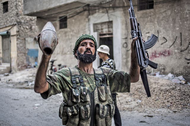A Free Syrian Army fighter in Aleppo