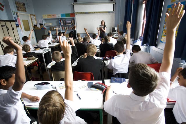 Pupils in class at Maidstone Grammar School