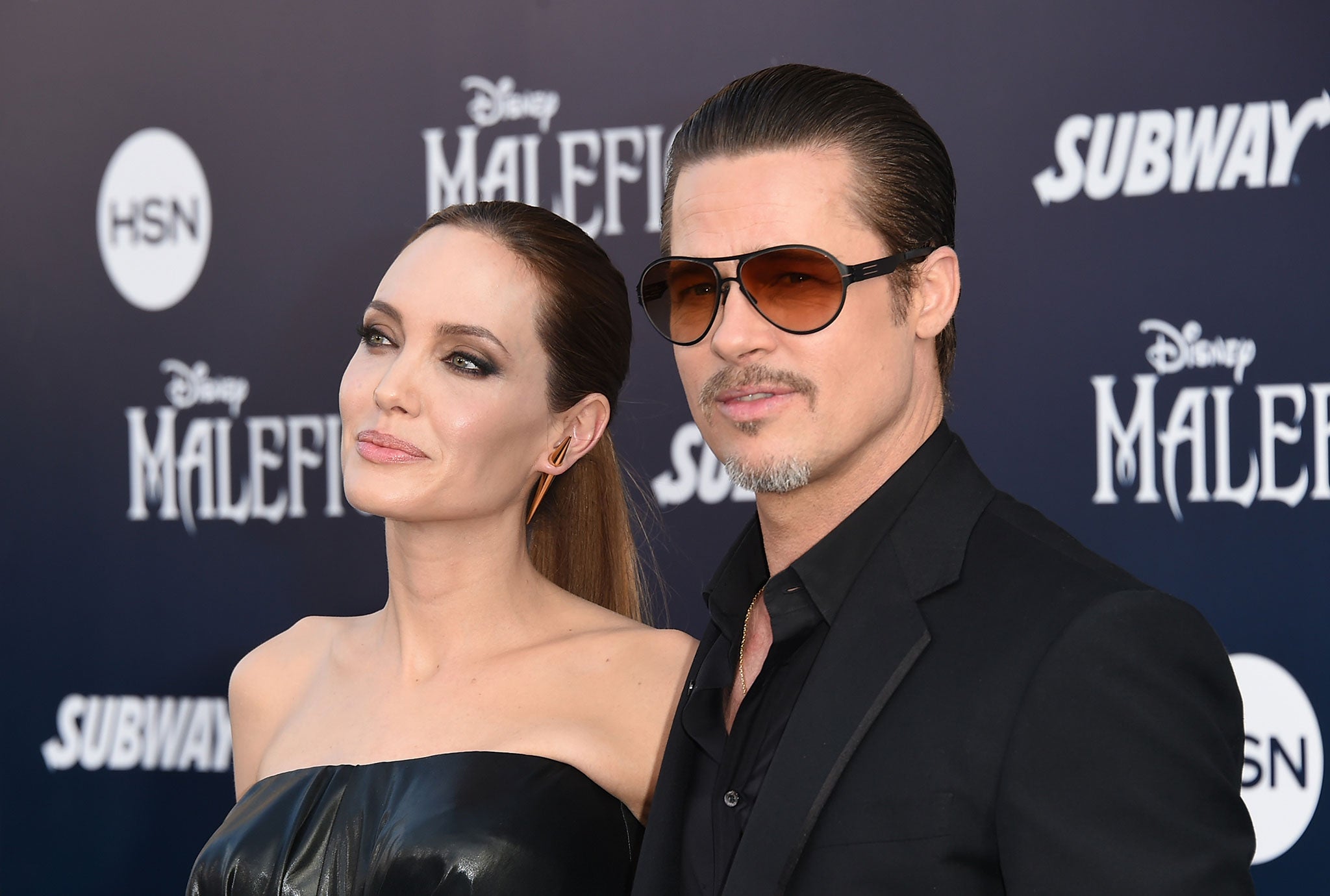 Angelina Jolie and Brad Pitt at the Los Angeles premiere of Maleficent