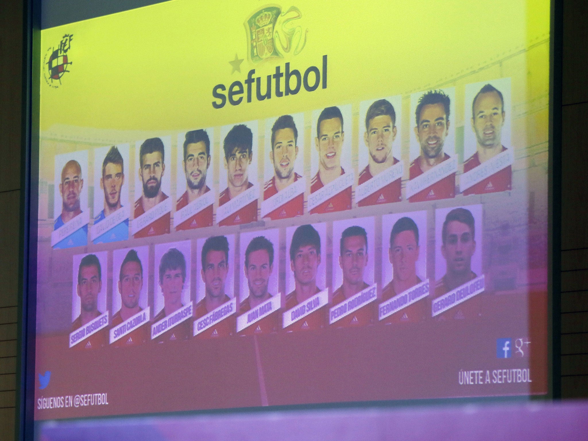 The Spain squad for the World Cup is revealed