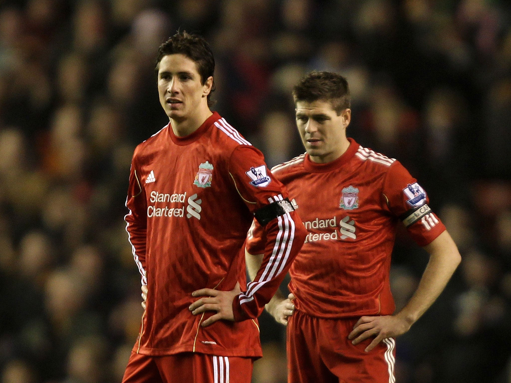 Fernando Torres and Steven Gerrard in action for Liverpool back in 2010