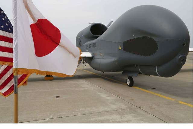 The arrival of the Global Hawk drones in Japan comes at a sensitive time in the region