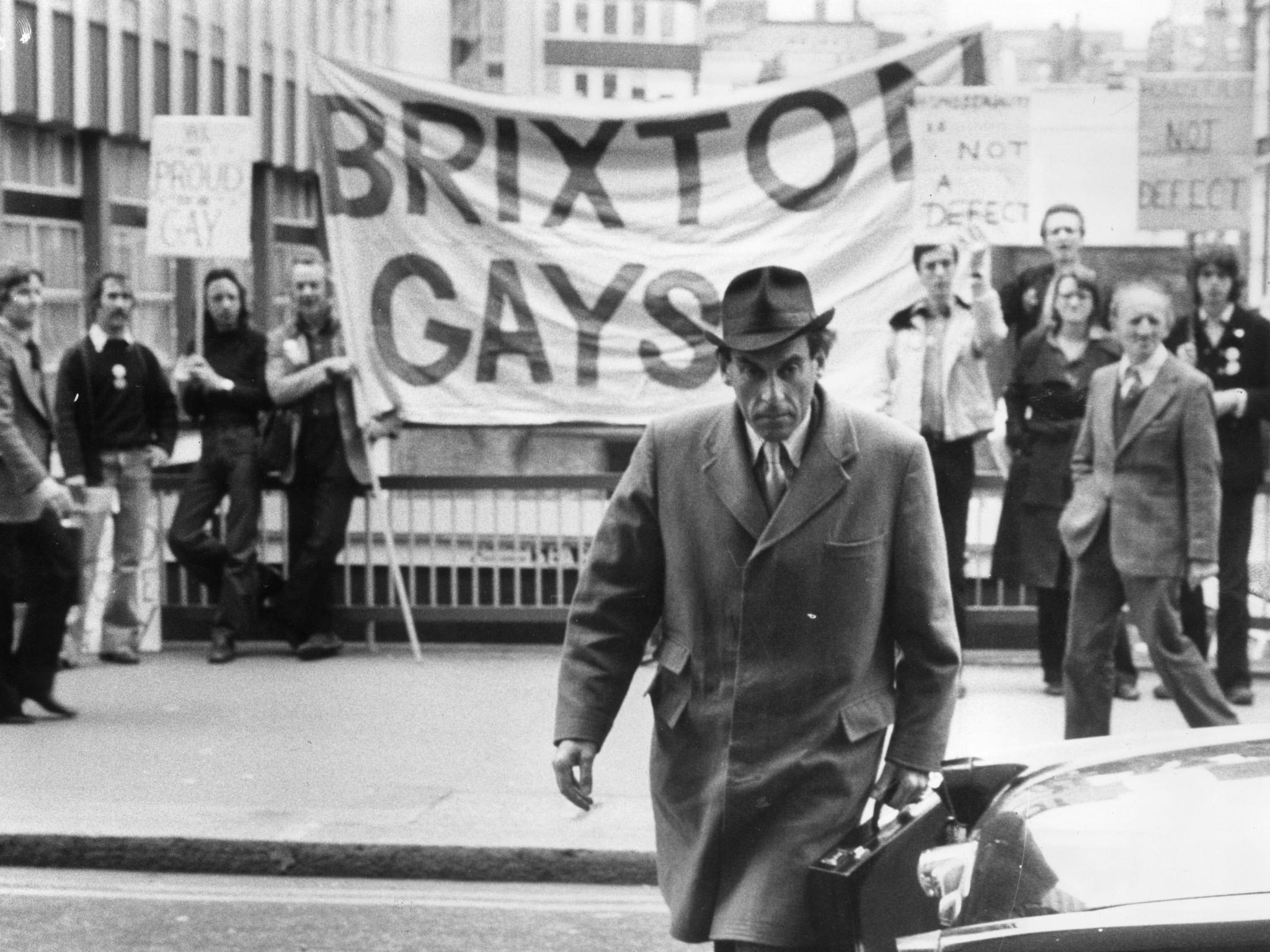 Jeremy Thorpe arriving at the Old Bailey in 1979 where he was tried for conspiracy to murder