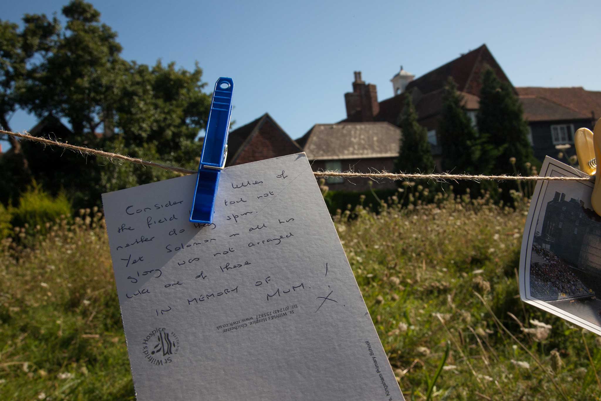 Visitors could write to strangers, pinning their message to a line with a clothes peg, watching their words flutter in the wind