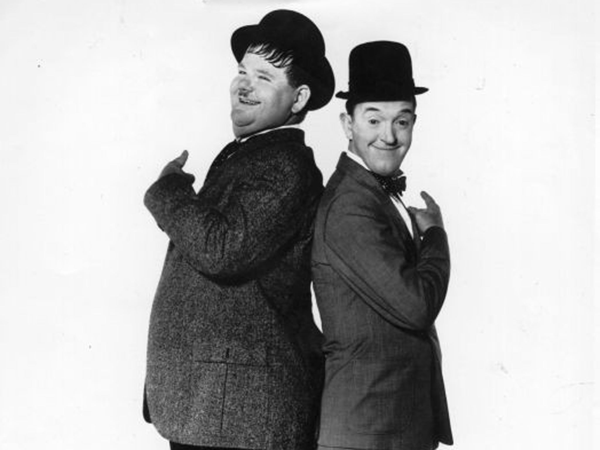 Larger than life: Laurel and Hardy played up to the classic thin man/fat man dualism in a comedy double act