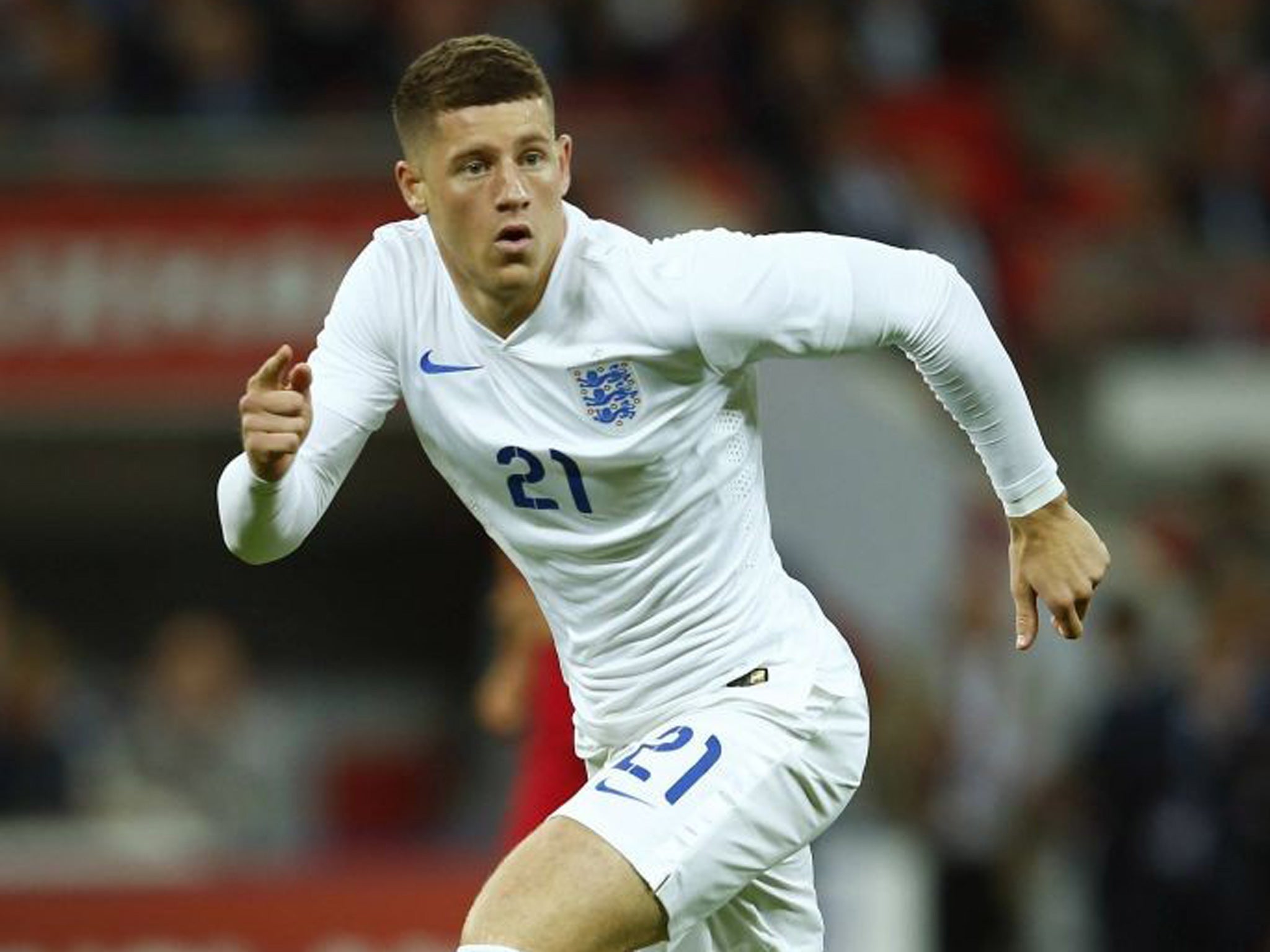 Centre of attention: Ross Barkley played second striker against Peru