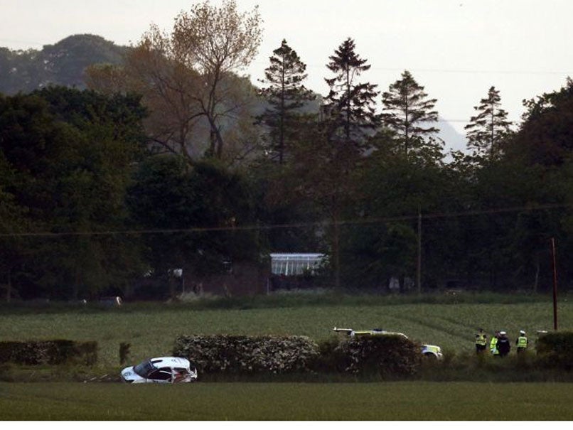 The scene of the crash at the Jim Clark Rally.