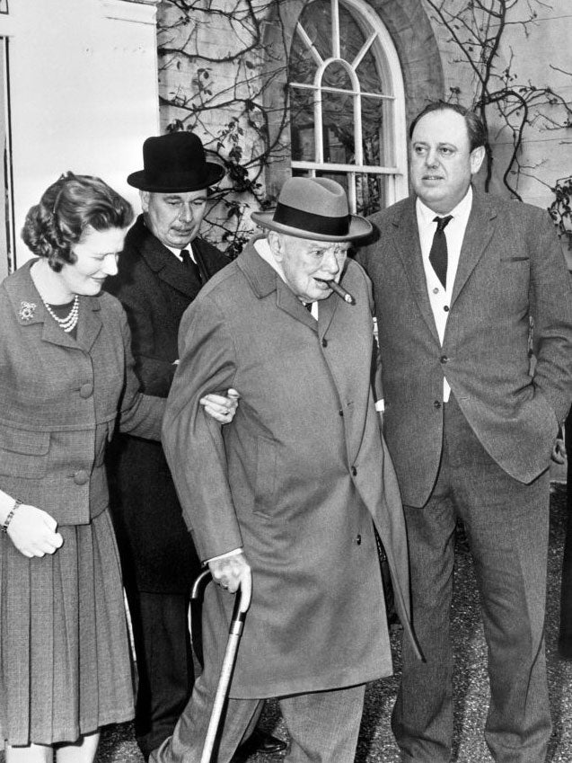 Sir Winston Churchill with his daughter Mary and son-in-law Christopher Soames (right) in 1964.