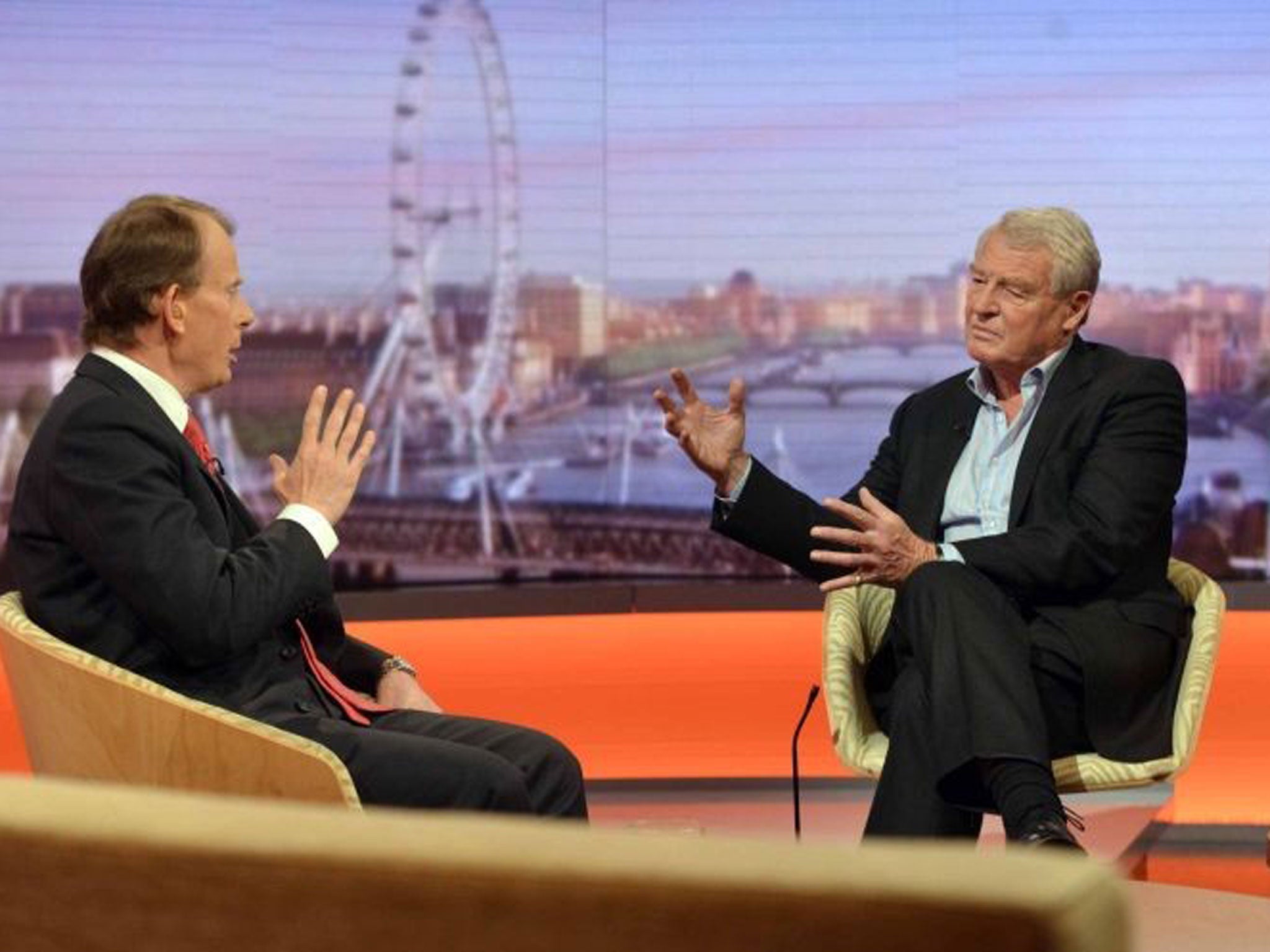 Lord Ashdown with Andrew Marr on the BBC yesterday