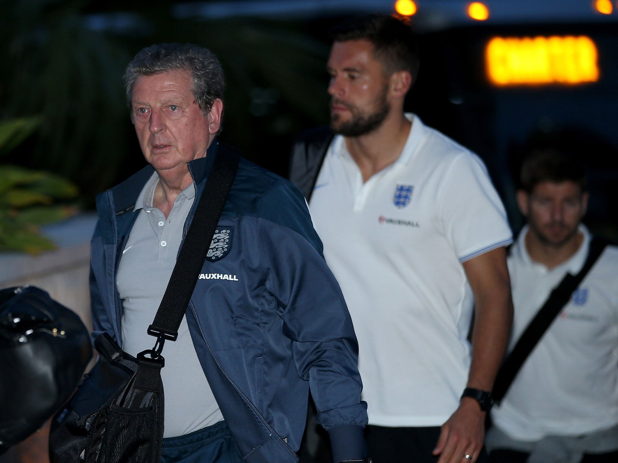Roy Hodgson and the England squad arrive in Miami for their pre-World Cup warm up matches against Ecuador and Honduras