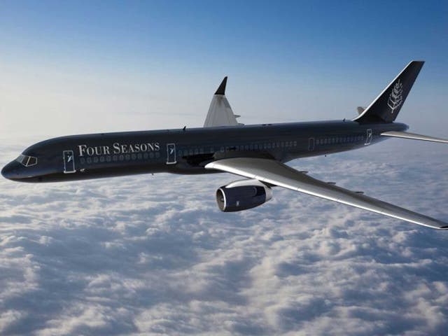 Vroom service: The Four Seasons group is leasing this Boeing 757 to take customers cityhopping around its hotel chain