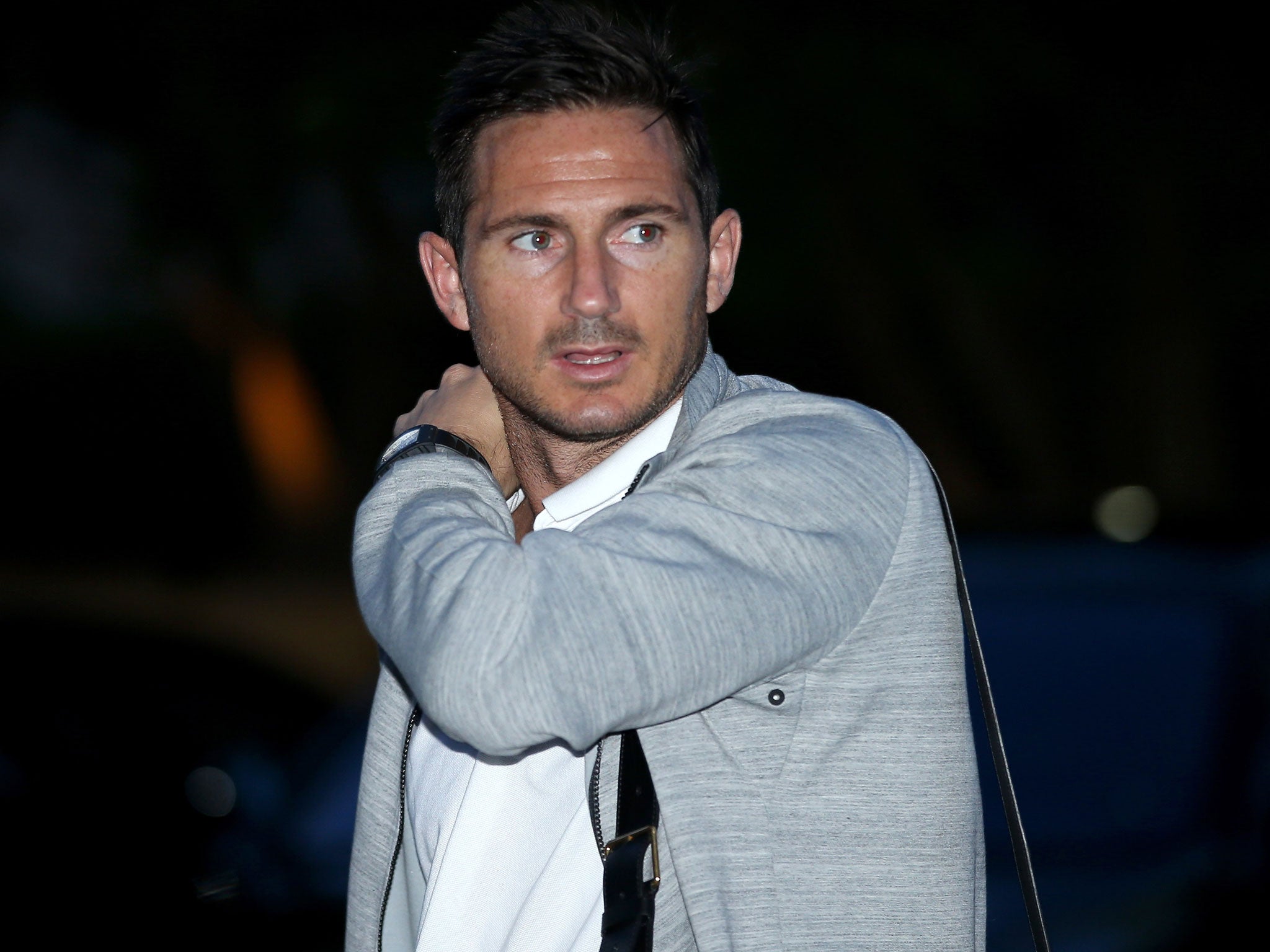 England midfielder Frank Lampard arrives with the squad in Miami on Sunday