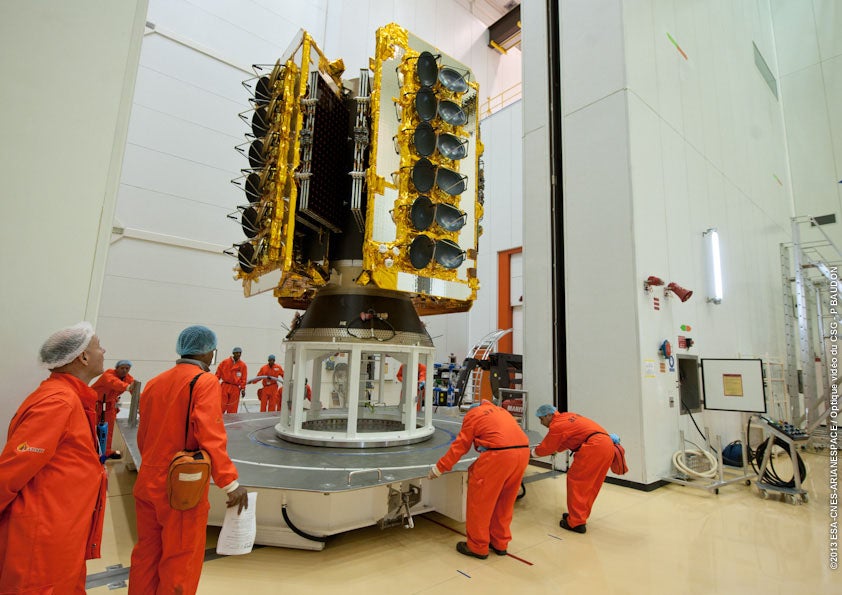 One of O3b's satellite arrays being transported.