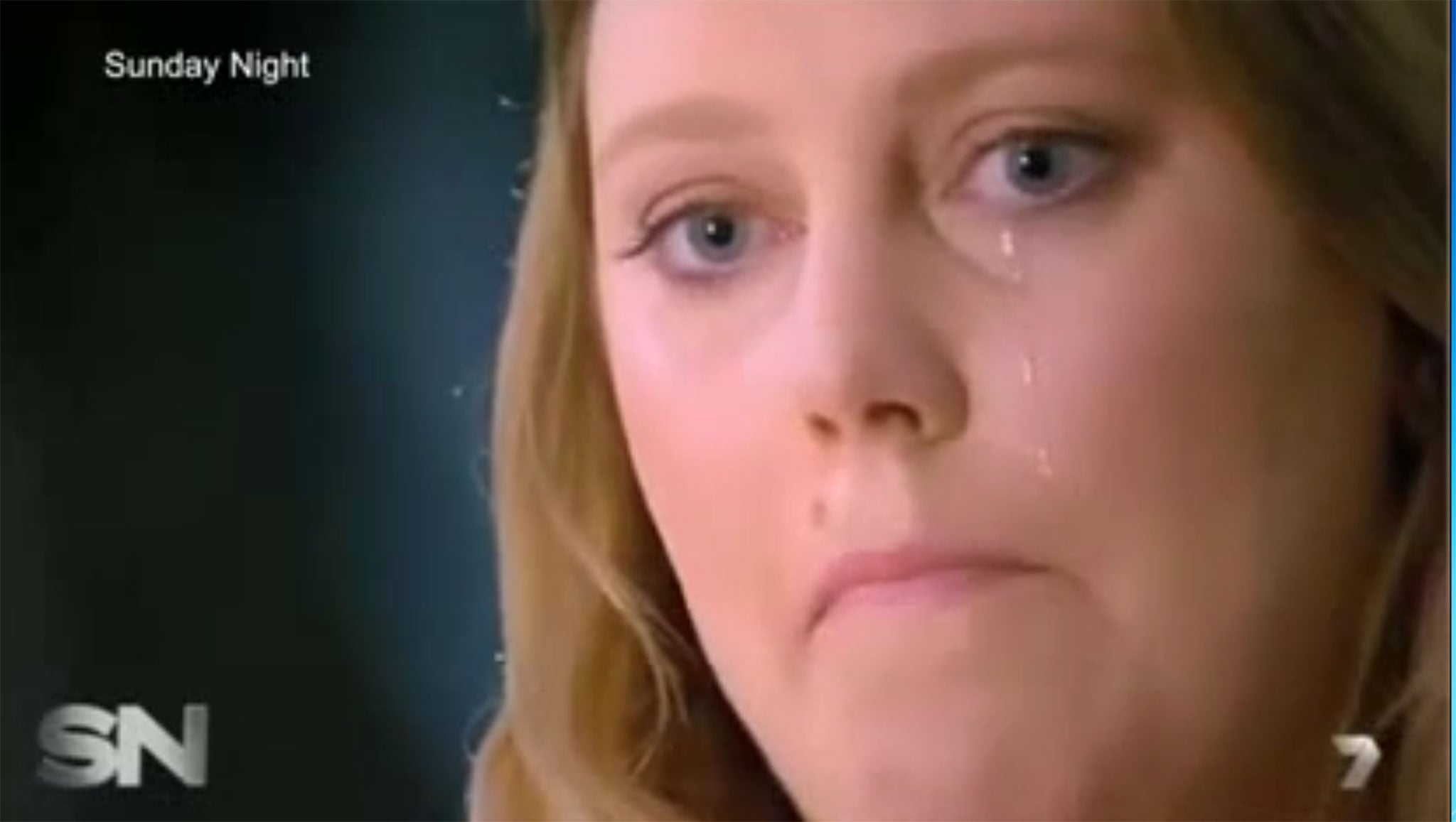 A still of Mel Greig from the Sunday Night program