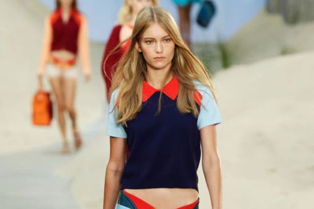 Slick look: model wears Tommy Hilfiger spring/summer14