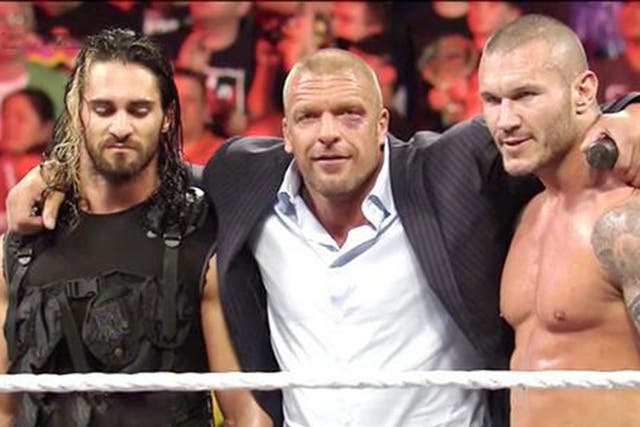 Seth Rollins, Triple H and Randy Orton