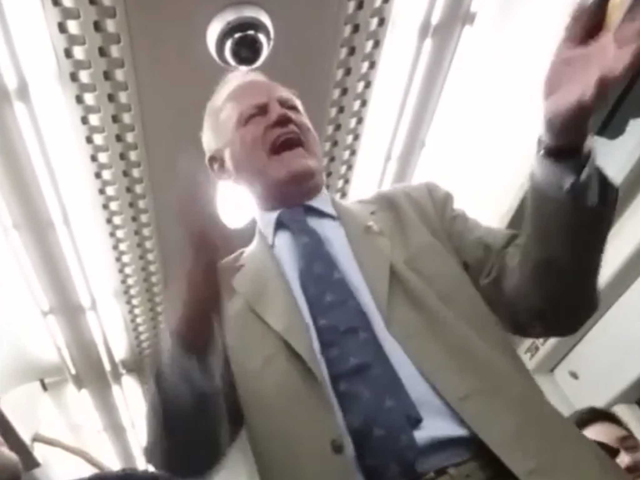 The pensioner on the train mid-song