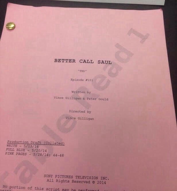 A script photo from a recent Better Call Saul read-through (Picture: Imgur)